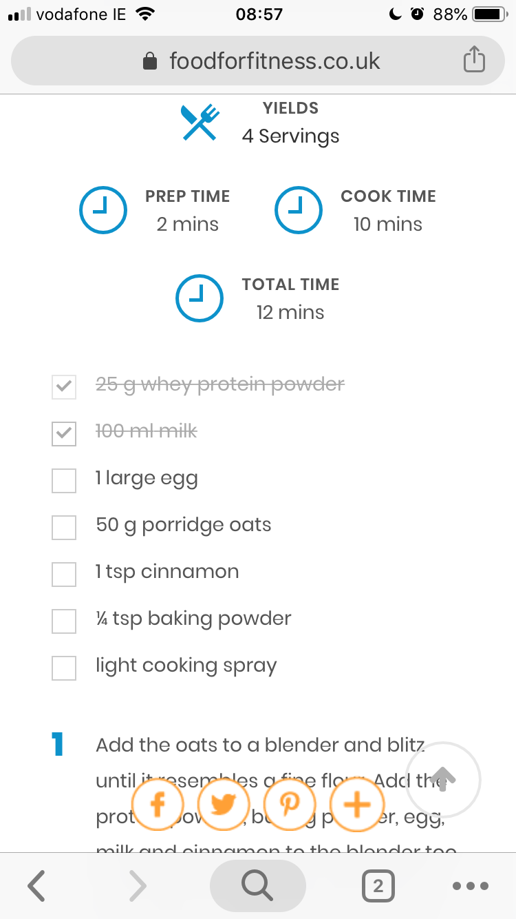 Protein pancake recipe