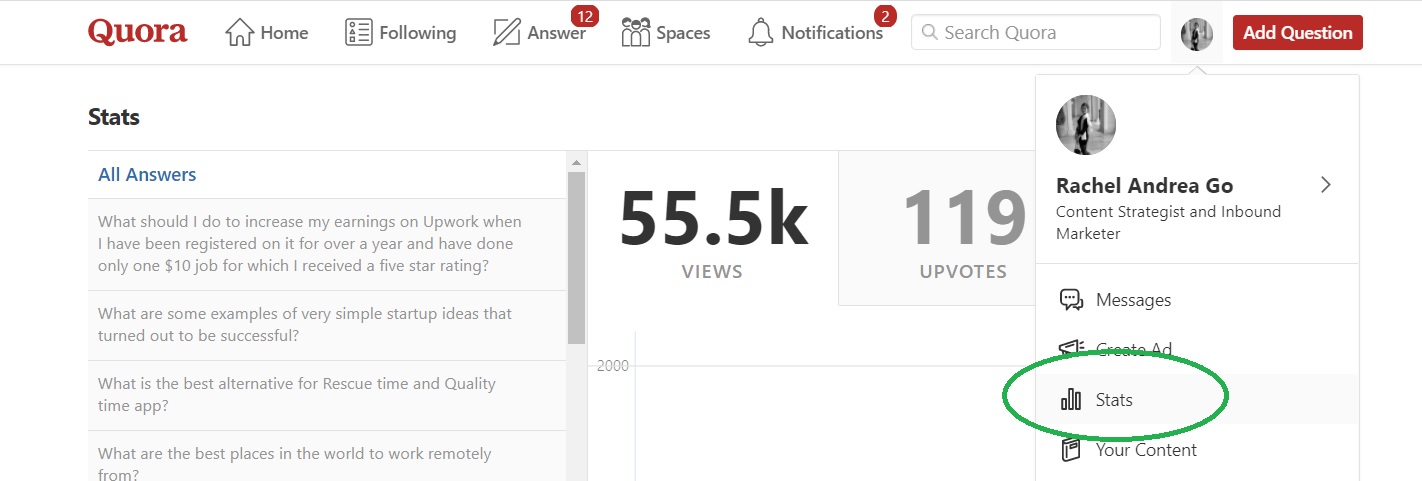 Quora stats