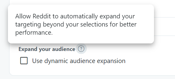 Reddit dynamic audience expansion