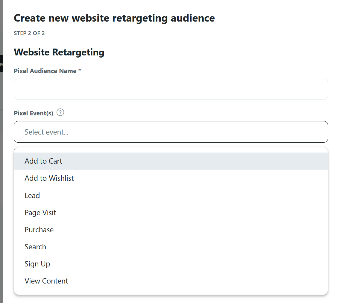 Reddit pixel events for audience retargeting