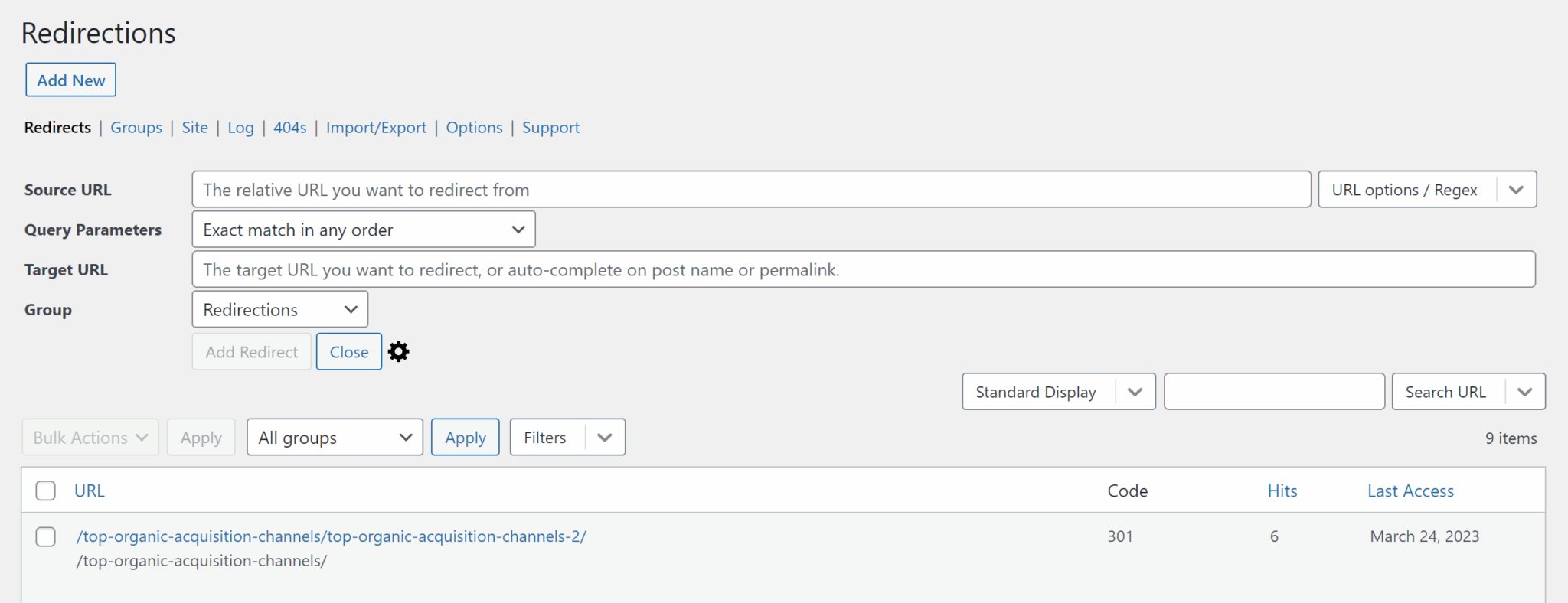 Redirection plugin