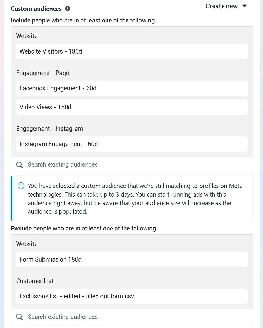 Building a retargeting campaign audience