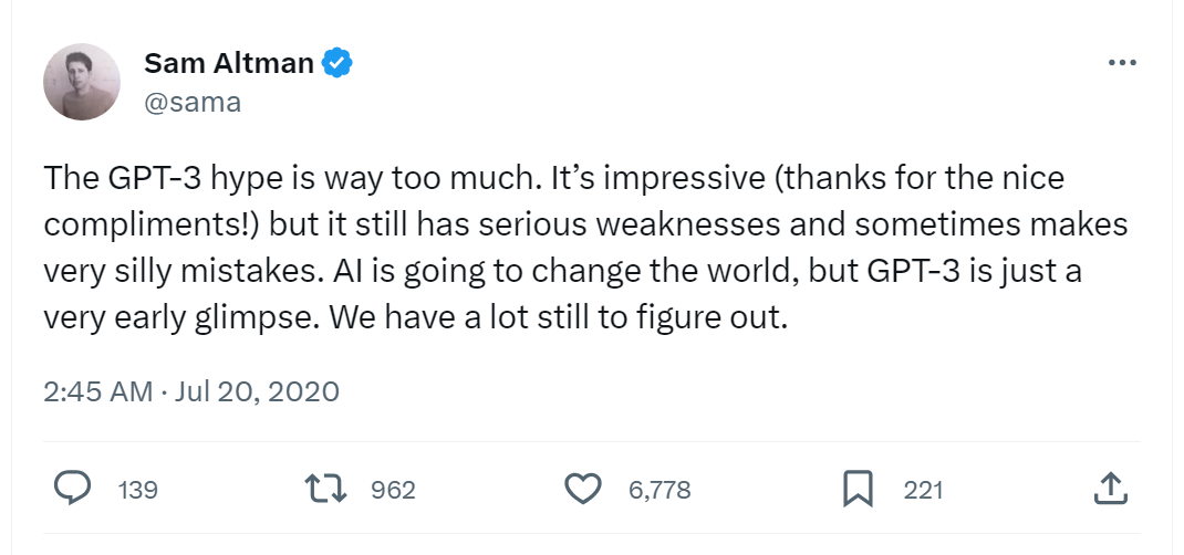 Sam altman gpt3