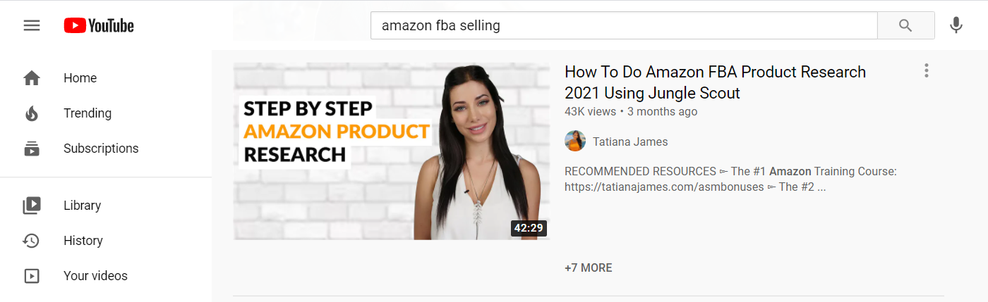 Searching youtube video results with a relevant keyword