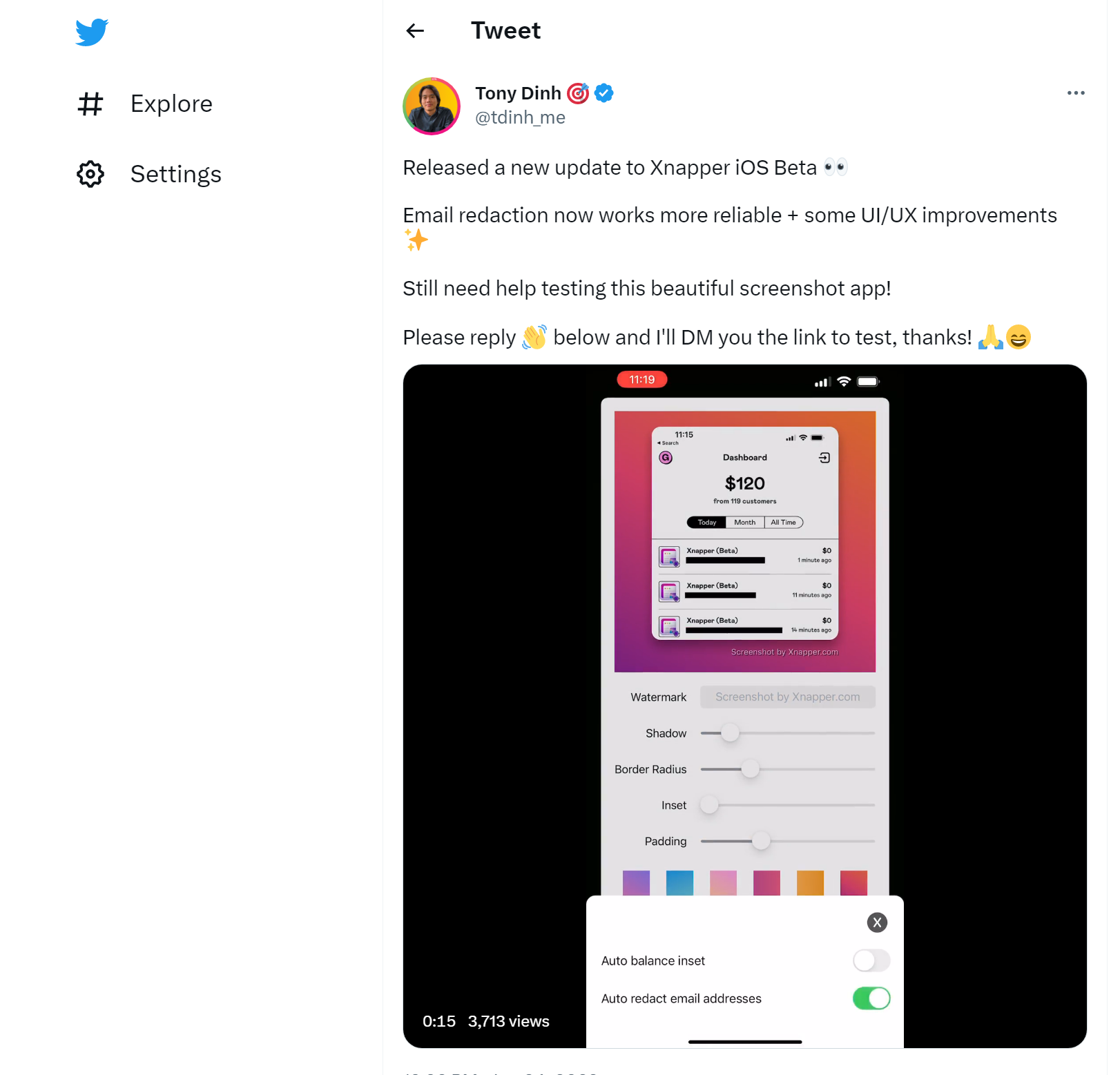 Share build progress on Twitter