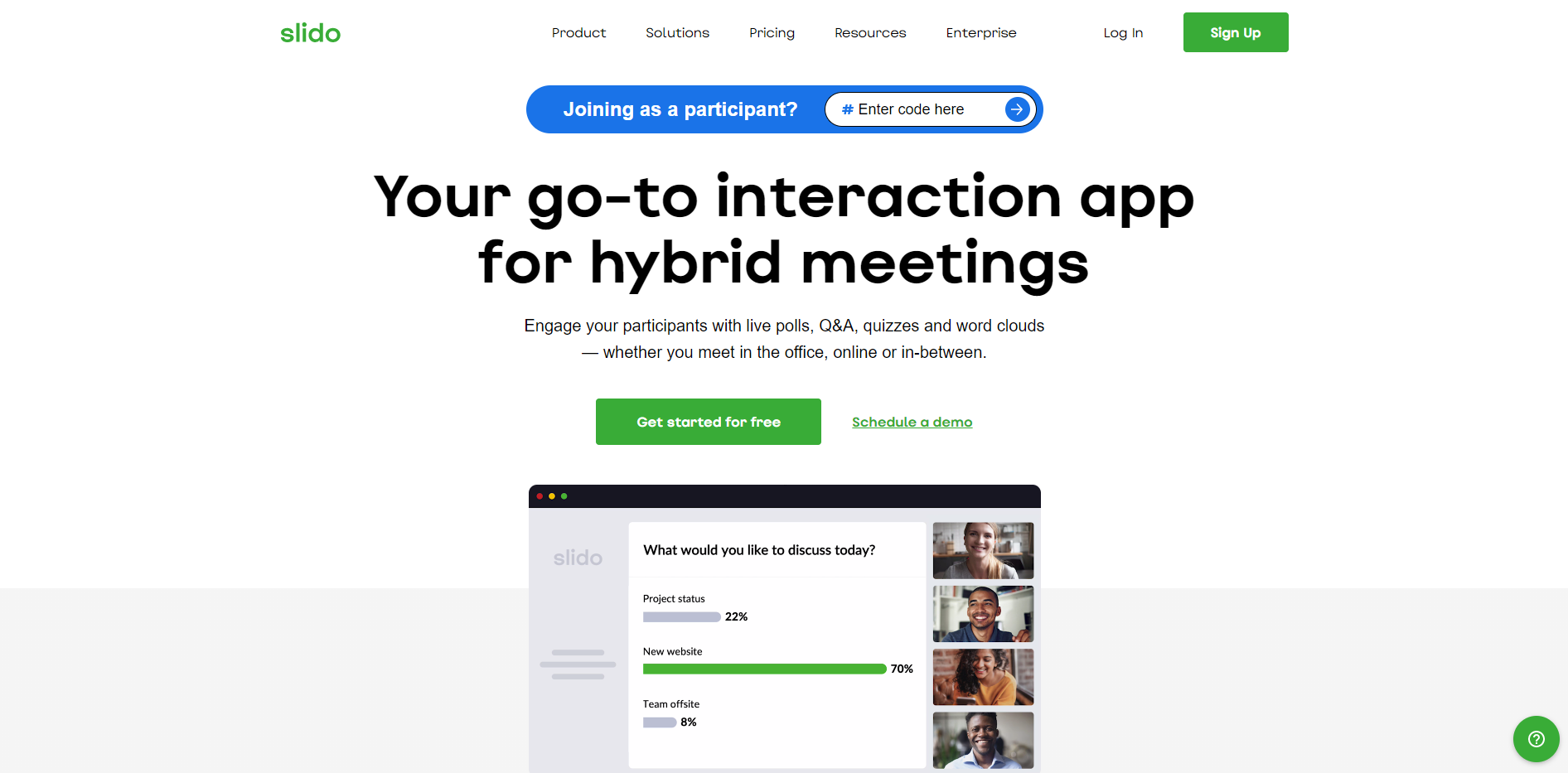 Slido webinar software