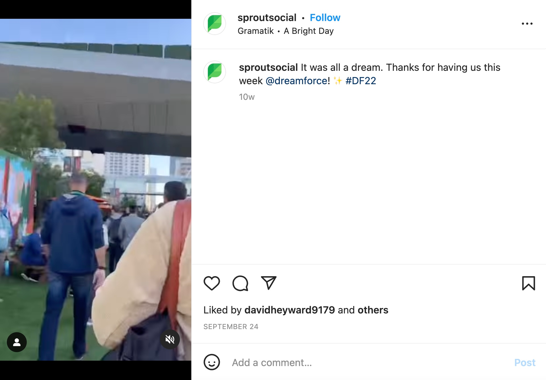 SproutSocial posts of Dreamforce
