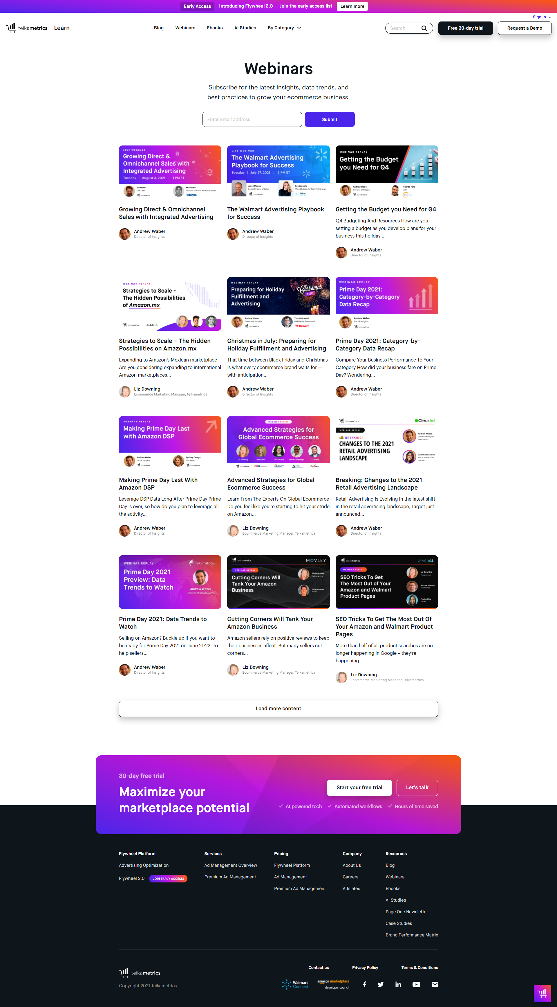 Teikametrics webinar replays page