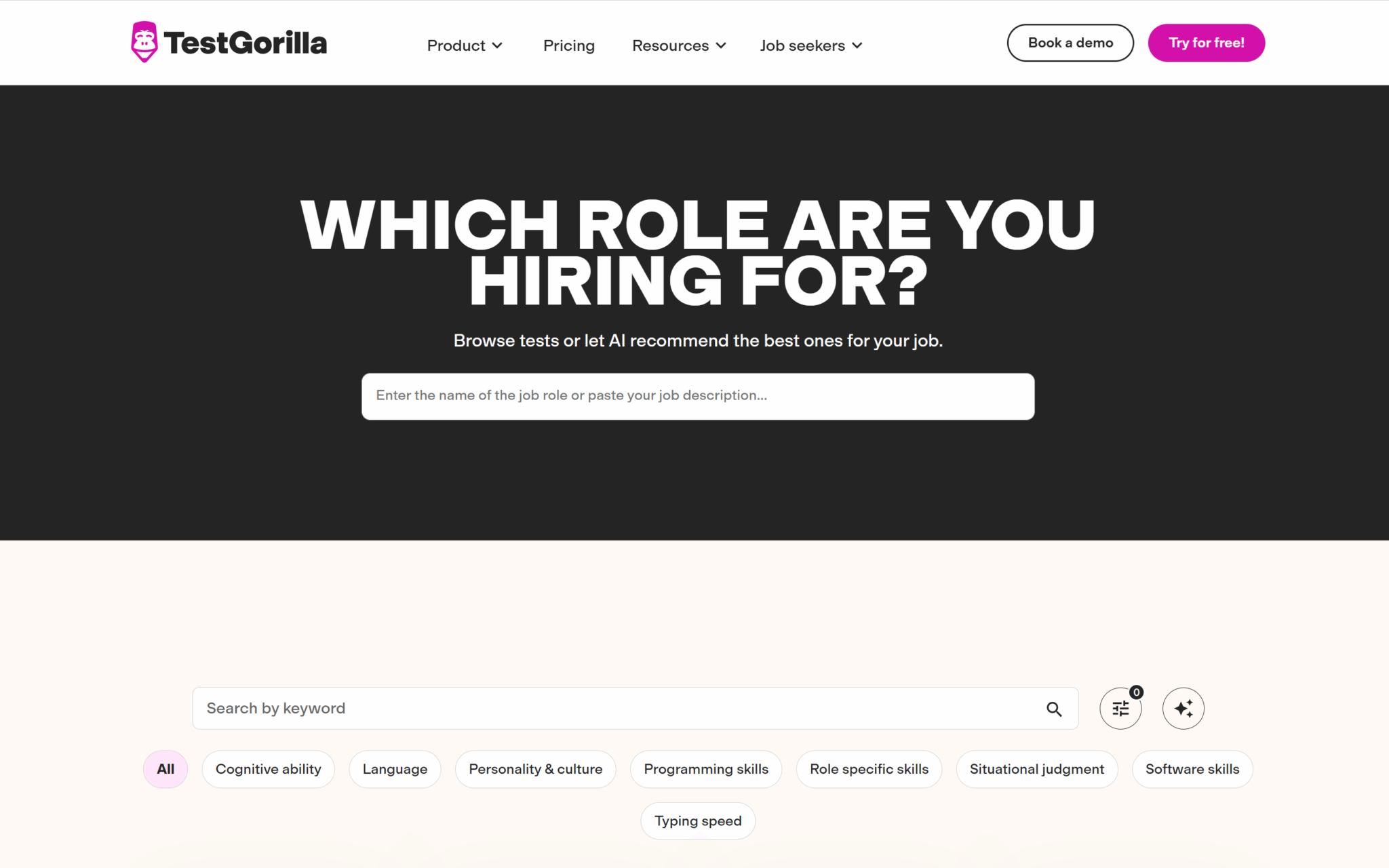 TestGorilla homepage