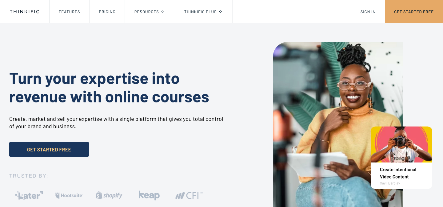 Thinkific course content creation
