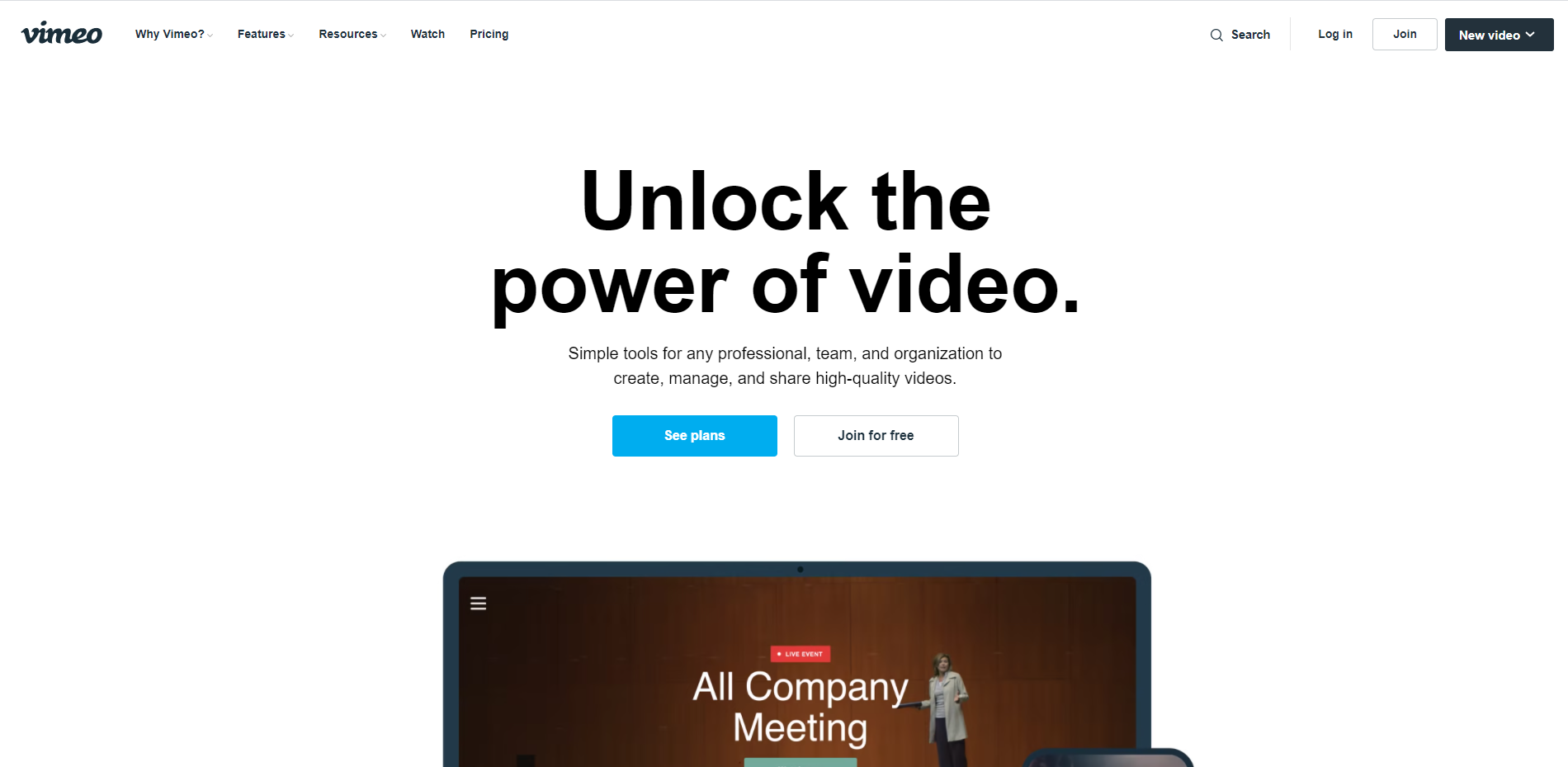 Vimeo Webinar software