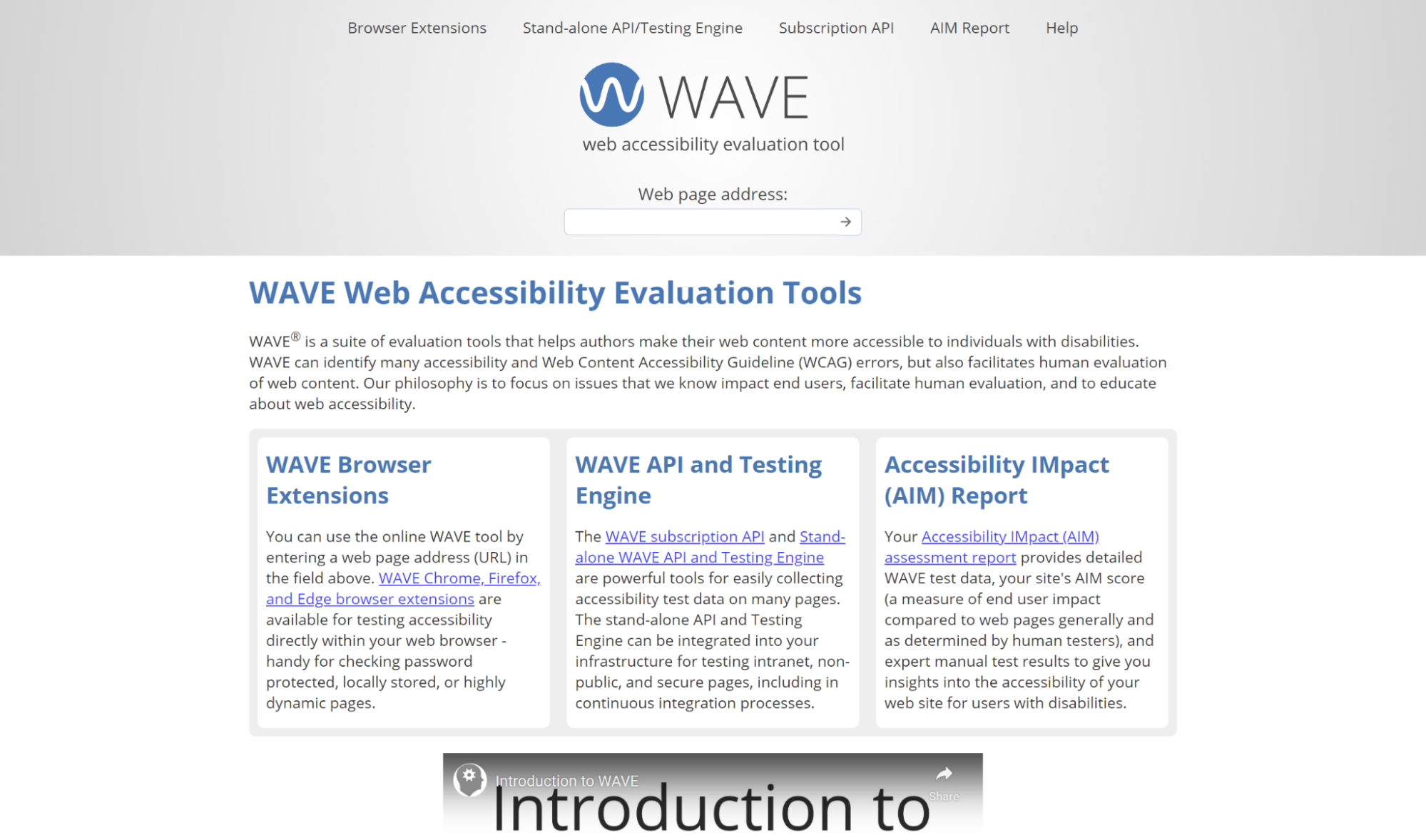 WAVE Web Accessibility Evaluation Tool
