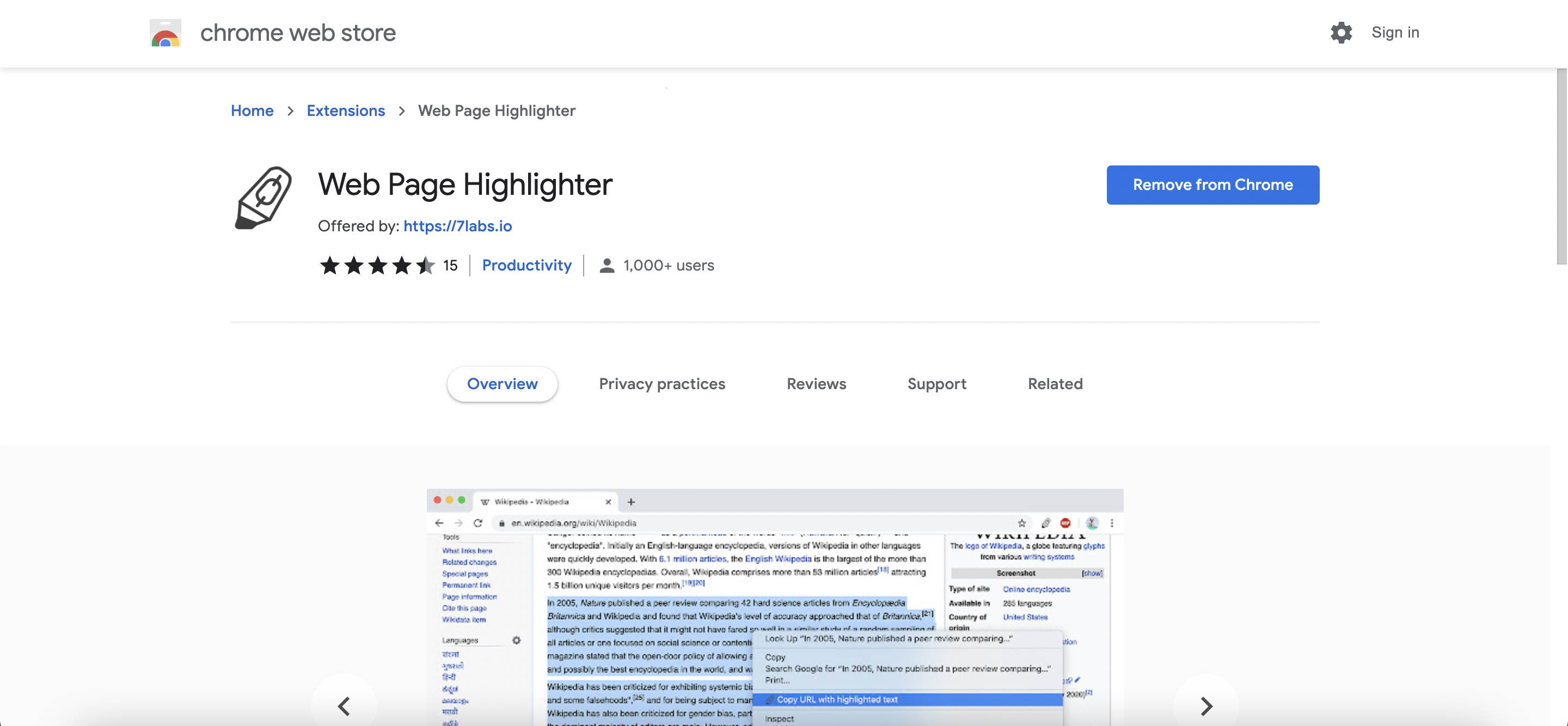 Web Page Highlighter by 7Labs