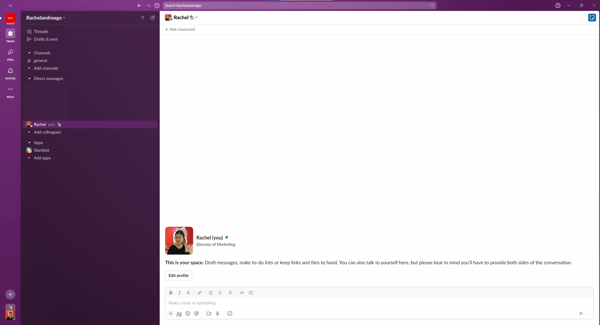 What the Slack UI looks like