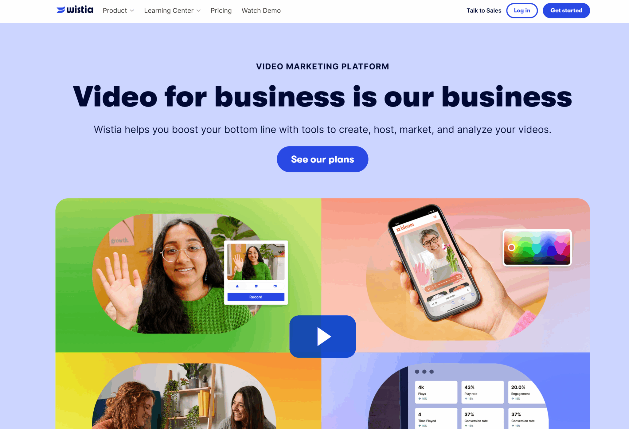 Wistia homepage