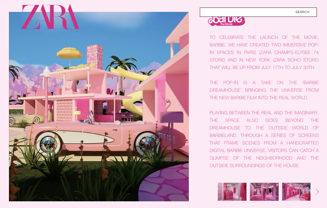Zara Barbie pop-up stores