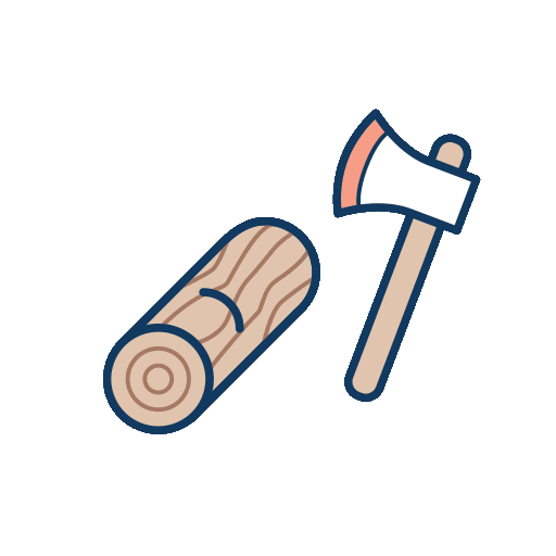 Log and axe icon