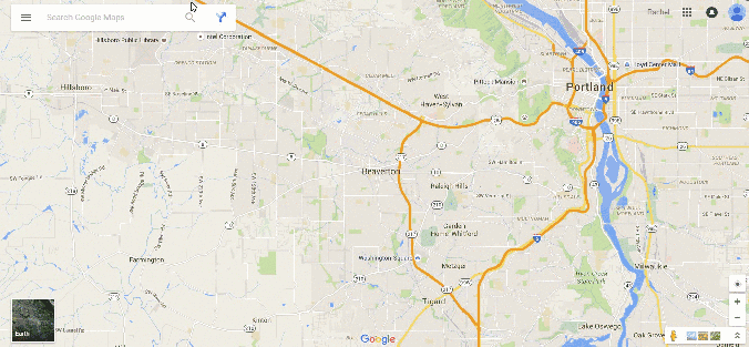 Step 1: searching for a location in Google Maps