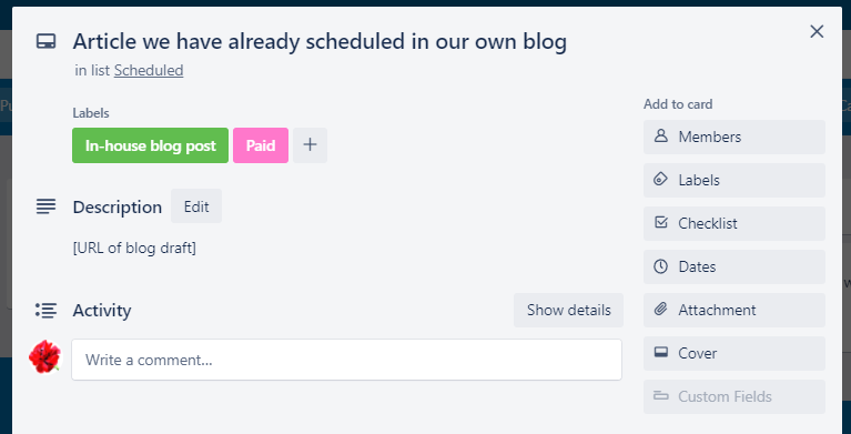 guest post scheduled