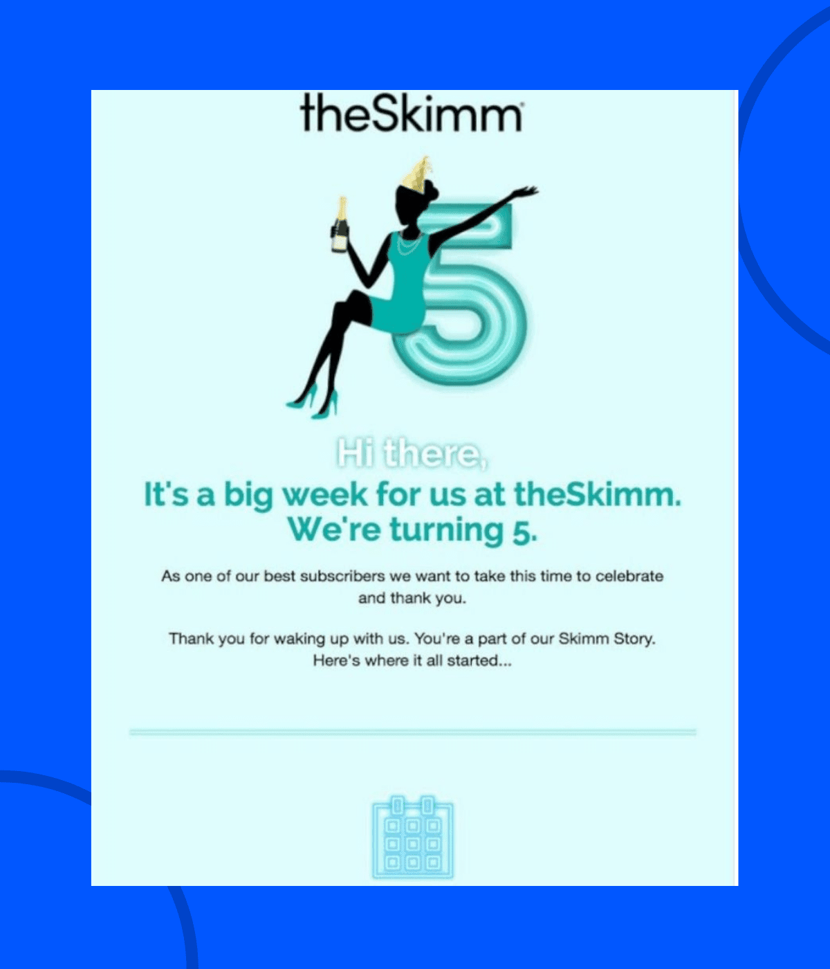 theSkimm anniversary email