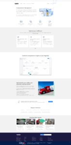 Shipwire transportation management solutions page covering freight + LTL + parcel.
